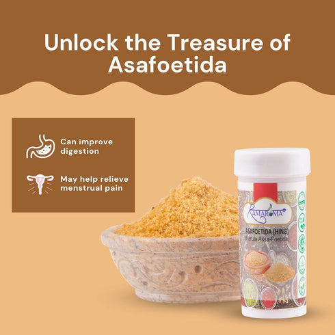 Ramaroma Asafetida (Hing) Ground 0.35oz (10g) ~ All Natural | Salt Free | Vegan | Non-GMO | Asafoetida Indian Spice | Best for Onion Garlic Substi...