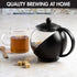 Primula Half Moon Teapot with Removable Infuser, Glass Tea Maker with Reusable Fine Mesh Stainless Steel Filter, Dishwasher Safe, 40-Ounce, Black...