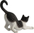 Veronese Design 4 7/8 Inch Black and White Cat Stretching Resin Hand Painted Figurine...