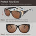 The Fresh Fit Over Glasses Rhinestone Polarized Sunglasses for Women FR1F5610 - Leather Eyeglasses Case...