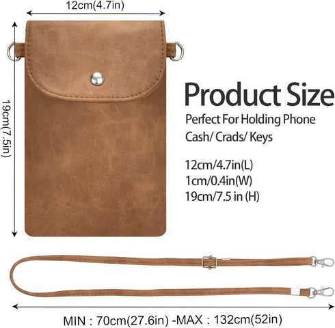 Small Crossbody Bags for Women, Leather Cell Phone Purse with Adjustable Strap, Handbags Bag for Travel Shopping...