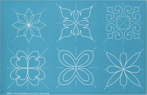 Score of Four Motif Stencil, Continuous Line Template for Free Motion Quilting, Domestic Machine Quilting, Hand Quilting, Long-Arm Quilting (30692...