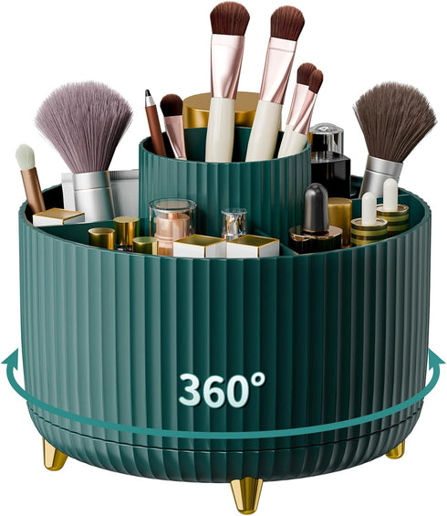 360° Rotate Makeup Brush Holder Organizer, Makeup Organizers Countertop, Makeup organization and Skincare Storage for Vanity, Desktop, Bathroom (G...