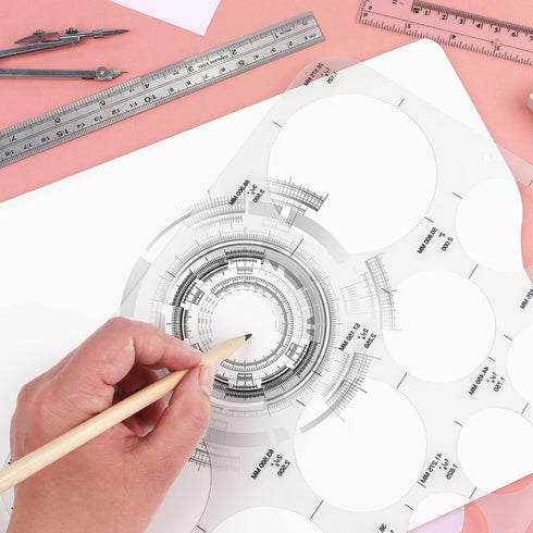 Tamaki Circle Template Circle Round Stencil Templates for Drafting for Office and School Building Formwork Drawings Templates, Large and Small Siz...
