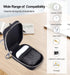 MRPLUM Earbud Carrying Case Small PU Leather Hard Portable Earphone Case Protective Storage Pouch Bag with Mesh Pocket & Keychain for Wireless Hea...