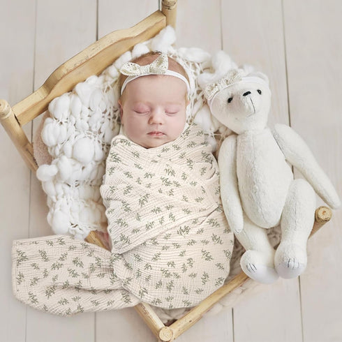 Baby Muslin Swaddle Blankets: Soft Receiving Blanket for Newborn - Cotton Swaddling Blanket for Neutral 2Pack(Leaf Autumn)...