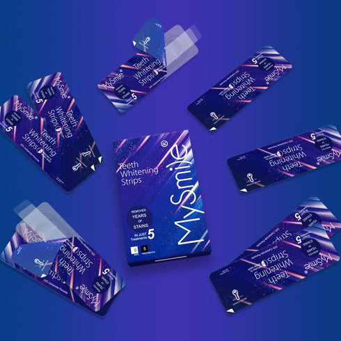 MySmile Advanced Teeth Whitening Strips - Non-Sensitive Formulated 5X Plus Whitening Results, Safe for Enamel - 10 Whitening Strips Dental Stain R...