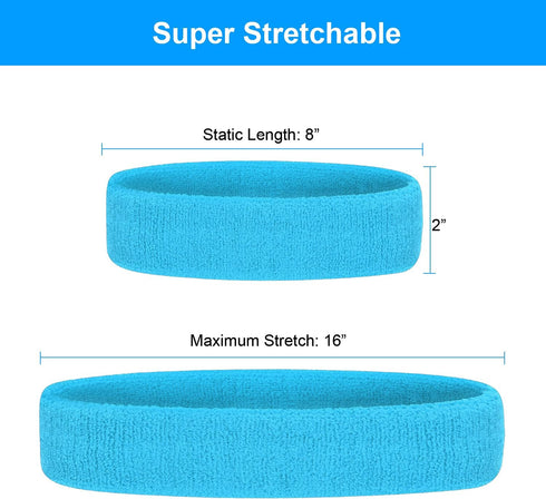 Sweat Band Headband Wristbands for Men - Head Wrist Sweatband Set for Women Kids Boys Girls - Ideal for Sports Athletics Event Workout Exercise Ba...