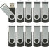 4GB Flash Drive 10 Pack, USB 2.0 Thumb Drives Bulk Swivel Memory Stick for Data Storage, Black...