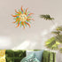 Metal Sun Wall Art Decor-17.3 inches Rustic Retro Sun Hanging Decoration for Indoor Outdoor Garden Yard Patio Fence Living Room Bedroom(Green)...