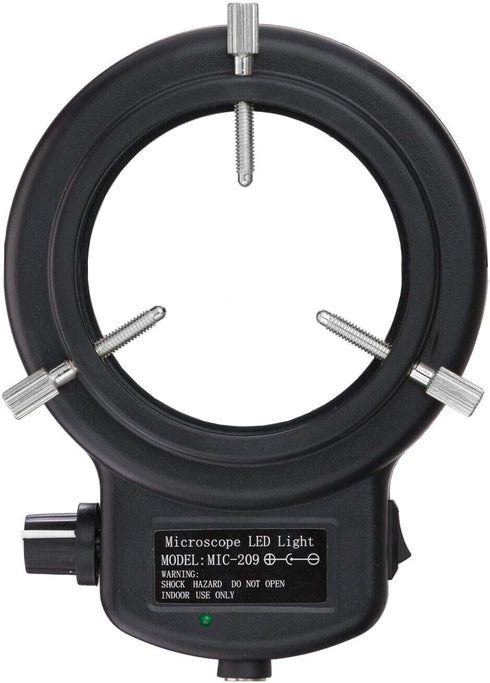 Vision Scientific VMLIFR-09B Black Adjustable 144 LED Ring Light for Stereo Microscope | 2.5" (62.5mm) Inside and 3.64" (92.5mm) Outside Diameters...