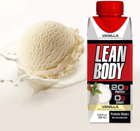 Lean Body Ready-to-Drink Vanilla Protein Shake, 20g Protein, Whey Blend, 0 Sugar, Gluten Free, 22 Vitamins & Minerals, (Recyclable Carton & Lid - ...
