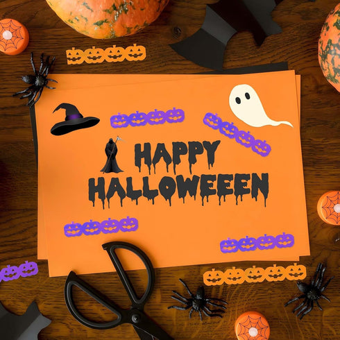 6 Rolls Halloween Tapes, Hollow Pumpkin Tape Holographic Decorative Tape Stickers for Scrapbook Gift Wrapping DIY Crafts Halloween Holiday Decor (...
