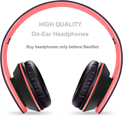 Kids Headphones for Kids Boys Over Ear Kids Headphones with Microphone in-line Volume Foldable Headphones with 3.5mm Plug Removable Cord (Black/Re...