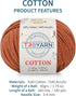 Cotton 60% Cotton 40% Acrylic Yarn, Soft, Fine/Sport (2) for Crochet and Knitting 1.76 Oz (50g) / 180 Yds (165m) (10317 - Yellow)......