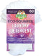 Eco-Squares laundry detergent sheets with zero waste dry soap technology for cleaning linen and clothes in regular and high efficiency top and fro...