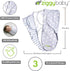 Baby Swaddle Blanket Adjustable for 0-3 Months - Newborn to Infant Baby Swaddle Wrap Set (3 Pack - Gray Cloud, Stripe, Stars) for Baby Boy Girl Ge...