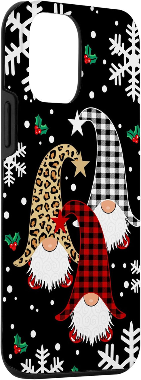 iPhone 12 mini Gnomes Buffalo Plaid Leopard Christmas Tree Santa Xmas Case...