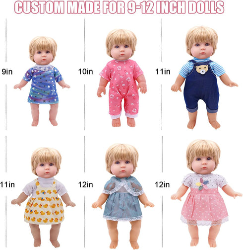 Alive Doll Clothes and Accessories - Baby Doll Dresses Fit for 10 11 12 Inch Girl Dolls, 6 Sets Doll Outfits Include Doll Dresses, Pajamas, One-Pi...