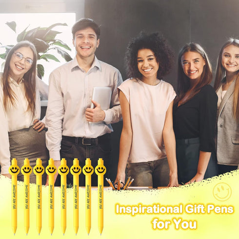 35 Pcs Yellow Pens You are Awesome Gifts Employee Appreciation Gifts Smile Face Novelty Pens Inspirational Teacher Appreciation Gifts...