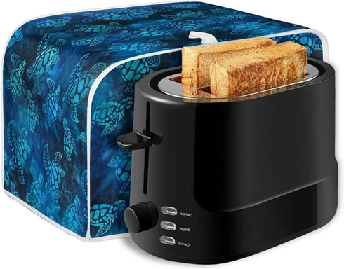 Blue Sea Turlte Toaster Oven Covers For Kitchen Counter Quilted Toaster Oven Dust Cover Small Appliance Cover Kitchen Broiler Appliance Organizer ...