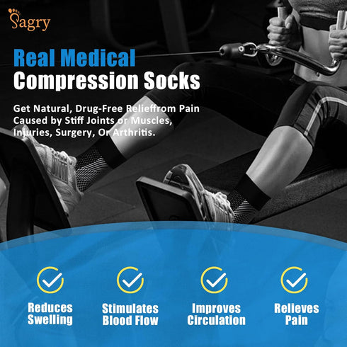 Neuropathy Socks, Plantar Fasciitis Compression Socks, 20-30 mmHg Ankle Compression Sleeve with Foot, Ankle, Arch Support for Plantar Fasciitis, H...