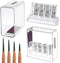 2 Pieces Carpenter Long Point Manual Pencil Sharpener with Plastic Lid 4 Holes Handheld Sharpener for Sketching, Charcoal, Colored Pencils (Transp...