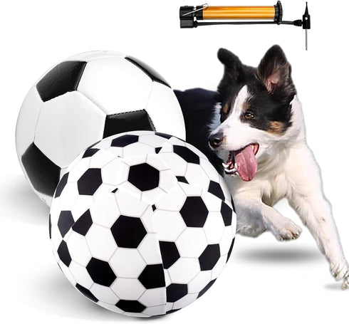 BABORUI Dog Toys Soccer Ball, 8" Interactive Dog Soccer Ball with Cover Tools, Durable Herding Ball for Small Medium Large Dogs...