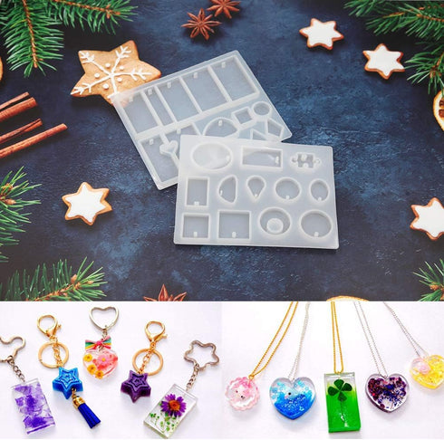 EuTengHao 229Pcs DIY Jewelry Casting Molds Tools Set More Than 120 Designs Contains 8 Silicone Jewelry Resin with 70 Designs,1 Earring Molds with ...