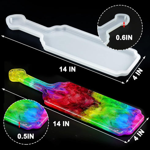 Palksky Resin Paddle Mold - 14 Inch Large Epoxy Resin Casting Tray, Christmas Resin Molds for Beginners, DIY Hanging Decoration...