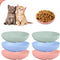 6-Pieces Whisker Fatigue Cat Bowl - 5.5 Inch Shallow Cat Food Dish Wide Cat Wet Feeding Bowls, PET Plate for Kittens and Short Legged Cat, Wheat S...