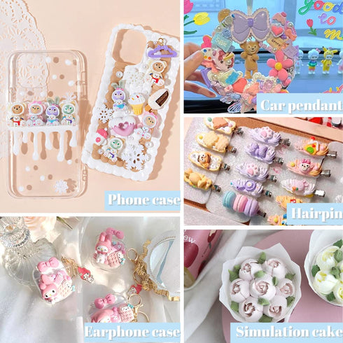 ASTRYAS Simulation Fake Whipped Cream Glue, 2PCS Decoden Cream Clay Glue Silicone Cream Adhesive Ket with 2 Plastic Decorating Mouth, Charm Craft ...