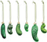 DEMDACO Pickle Festive Green 4 x 2 Glass Christmas Decorative Hanging Ornaments Game...