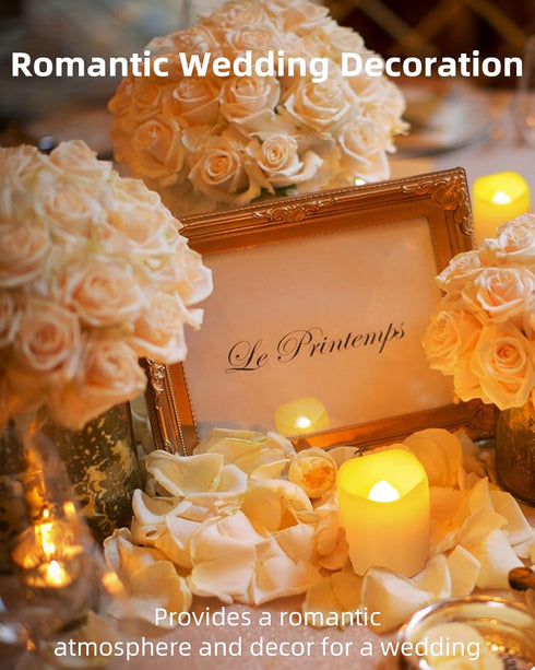 SHYMERY Flameless Votive Candles,Flameless Flickering Electric Fake Candle,24 Pack 200+Hour Battery Operated LED Tea Lights in Warm White for Wedd...