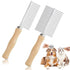 2 Pcs Dog Metal Combs Cat Wooden Handle Grooming Comb Stainless Steel Cat Comb Double Side Metal Comb for Dogs Pet Dog Grooming Brush Pet Hair Bru...