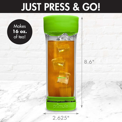 Primula Press and Go Iced Tea Maker, Travel Tumbler, Infuser Bottle, Leak-proof Flip-top Lid with Carry Loop, Dishwasher Safe, Made without BPA, 1...