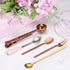uxcell Stainless Steel Coffee Spoon with Ceramic Handle 5.7 Inch Small Dessert Spoons Tea Spoon for Cake Sugar Coffee, Black...