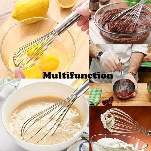 Stainless Steel Whisk Set, 3 Packs Balloon Whisk for Cooking, Whisking, Blending (8",10",12")...