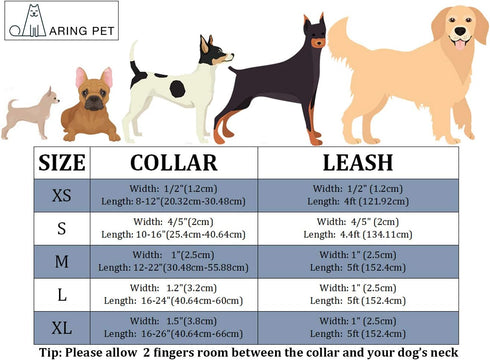 ARING PET Dog Collar and Leash, Velvet Dog Collar and Leash Set, Soft & Comfy, Adjustable Collars for Dogs XS...