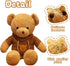 Cute Teddy Bear Plush Stuffed Animal, Teddy Bear with Coffee Hoodie, Gifts for Children(15.7" Brown)...