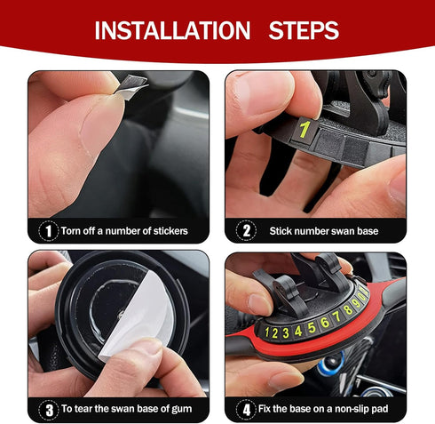 1 PC Car Dashboard Protection Pad, Soft Waterproof PVC Anti-Slip Vehicle Mat with Temporary Parking Number, Universal Automotive Phone Holder Acce...