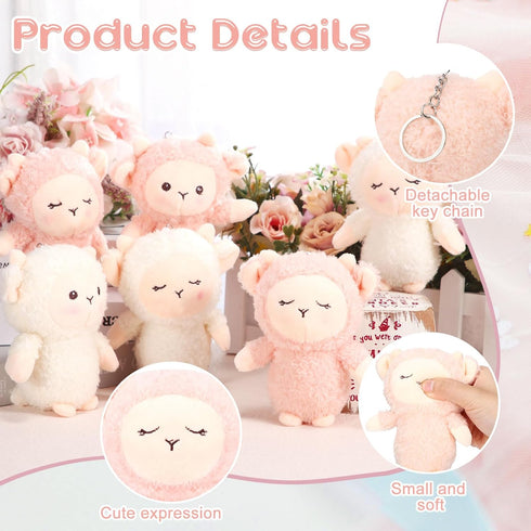 12 Pcs Cute Lamb Plush Bulk 4.7 Inch Mini Sheep Stuffed Animal Keychain Soft Adorable Stuffed Lamb Doll Back to School Gift for Birthday Baby Show...