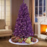 yuboo Purple Tree Skirt, 36" Faux Fur Christmas Tree Skirt with Embroidered Snowflakes for Purple Christmas Decorations and Madi Gras Decor...