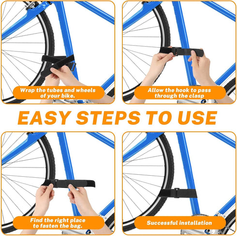 4 PCS Bike Rack Straps Reusable Bike Wheel Strap Adjustable Bike Straps for Rack Bike Straps with Durable Hook Bike Stabilizer Straps MTB Accessor...