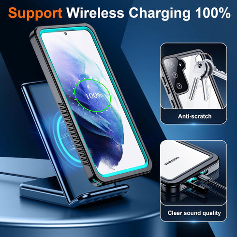Designed for Samsung Galaxy S21 Case, Waterproof Built-in Screen &Lens Protector, Full Heavy Duty Protection, Military Shockproof, Dustproof, Anti...
