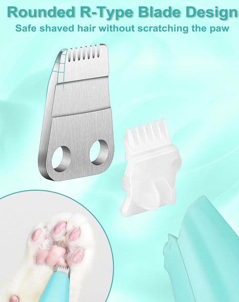 Dog Grooming Clippers, Dog Paw Trimmer with Detachable Ceramic Blade for Trimming Small Areas of Pet's Hair, Low Noise Paw Grooming Shaver for Cat...