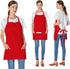 2 Pack 3 Pockets 100% Cotton Adjustable Bib Apron Chef Kitchen Cooking Aprons for Women Men, Red...