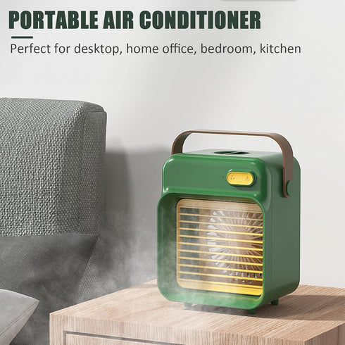 Portable Air Conditioner, 3 Speeds Personal Mini Air Cooler, Desk Small Air Cooling Fan Low Noise USB Powered for Bedroom Desktop Office Home...
