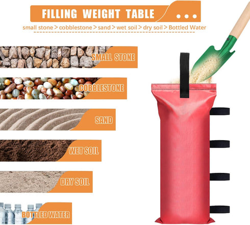 110 LBS Canopy Weights Sand Bags for Canopy Outdoor Advertising Tent Sunshade Fixed Windproof Pop up Canopy Tent?No Sand (red)...