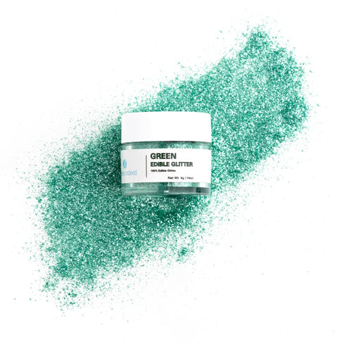 Sweets Indeed, Edible Glitter, Perfect for Drinks, Cocktails, Beverages & Cake Decorating, Dessert Cake Topper, Gift, 4 grams (Green Edible Glitte...